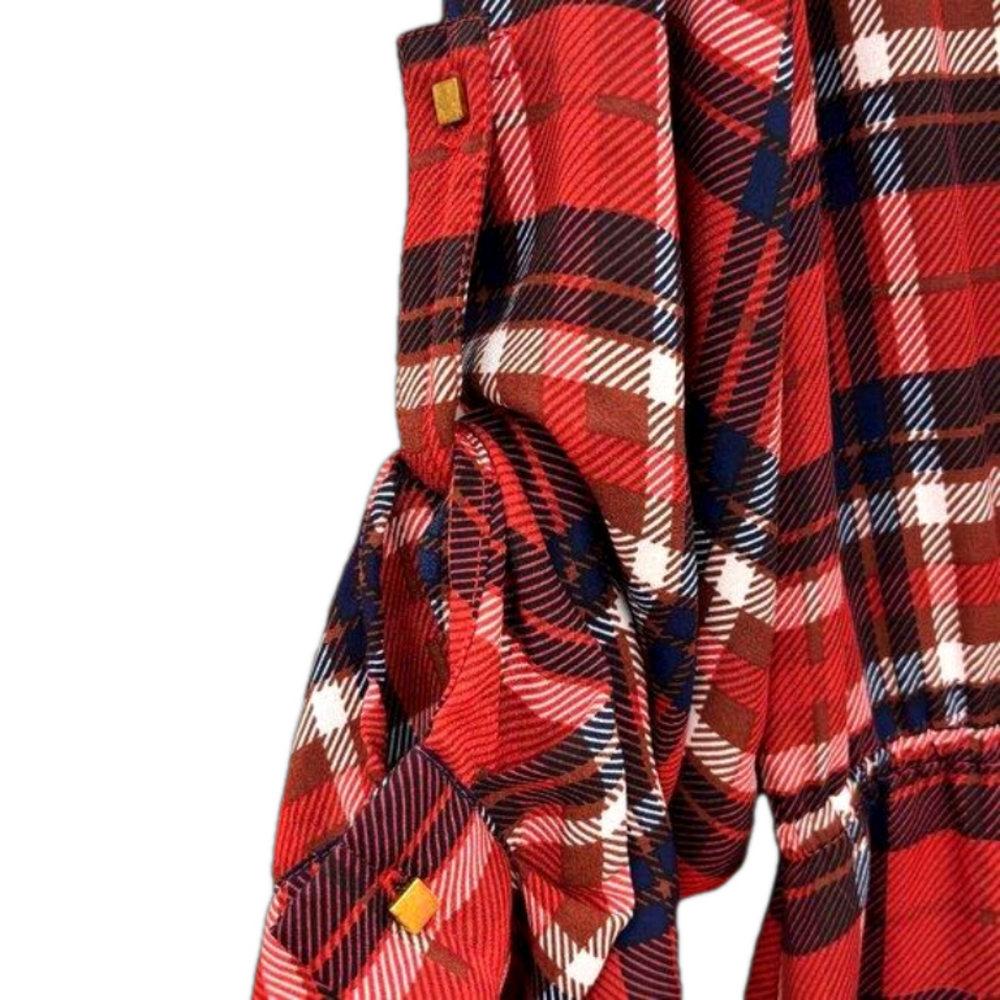 Suzy Shier Plaid Checkered Midi Dress Women's Size Medium - Picture 7 of 7